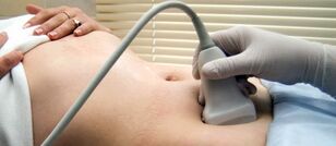 Ultrasound of the genital area using sensors