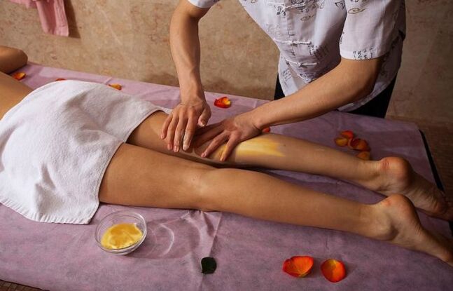 honey massage against varicose veins